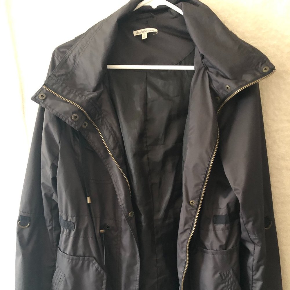 Woman's Black Lightweight Spring Jacket - Charlotte Russe - Size L